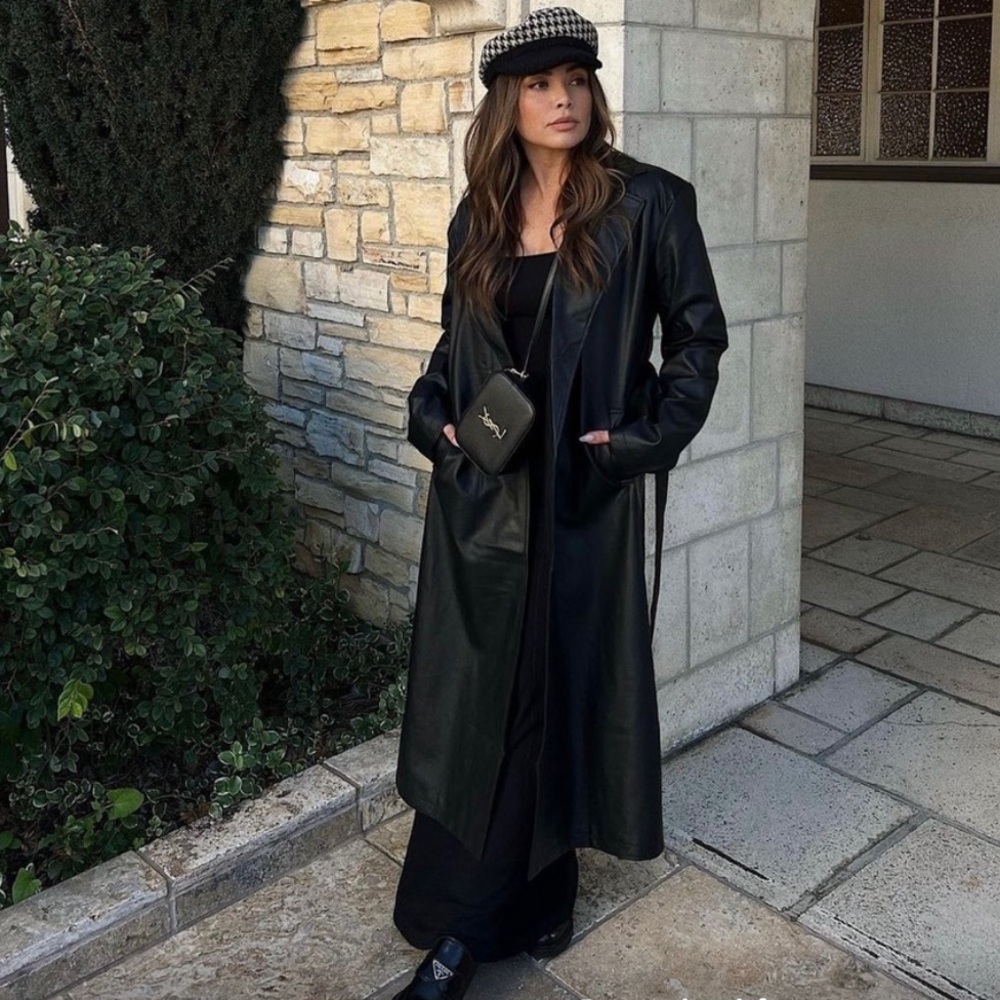 Starlow On Mute Faux Leather Trench Coat